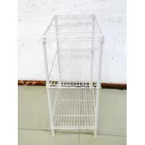 Black 3-Tier Rolling Wire Shelving Unit Y916939