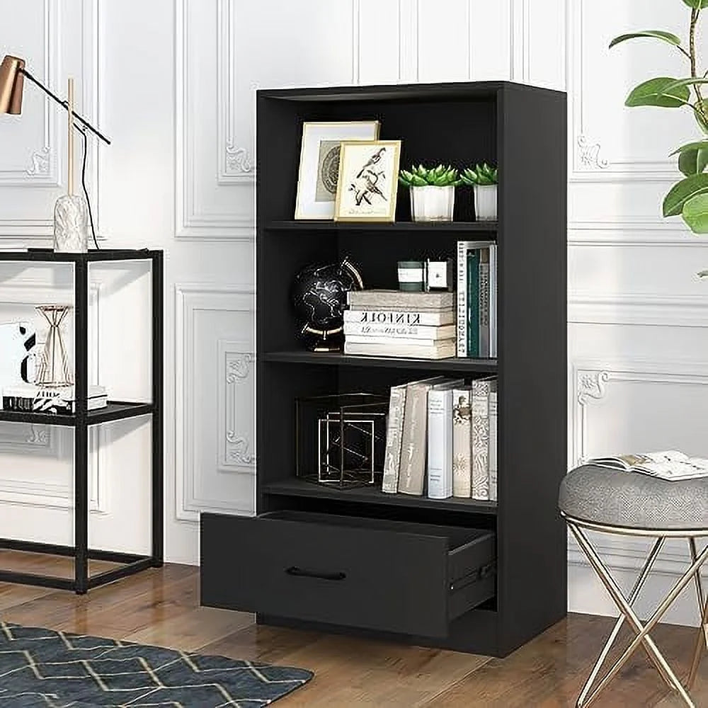 Black 3 Cube Bookcase with Drawer P494846