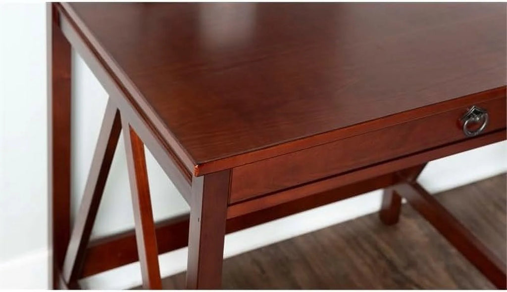 Wood Writing Desk in Antique Tobacco Brown W844