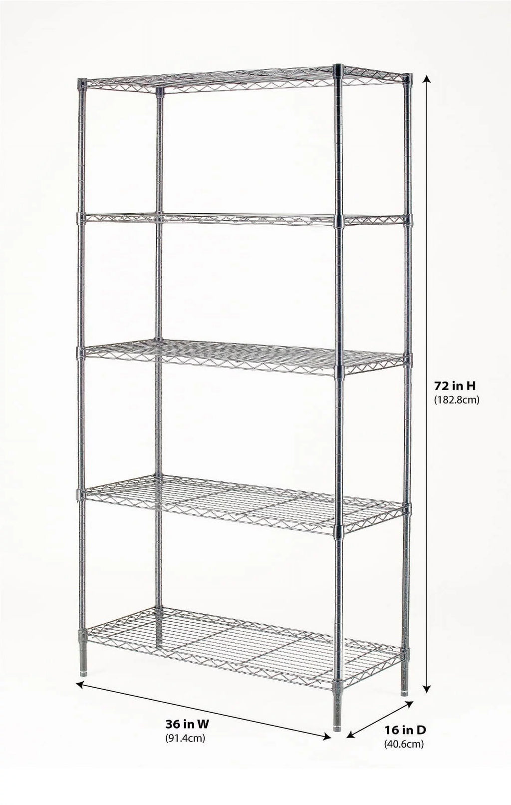Chrome Wire 5-Tier 1750lb Capacity Q61478
