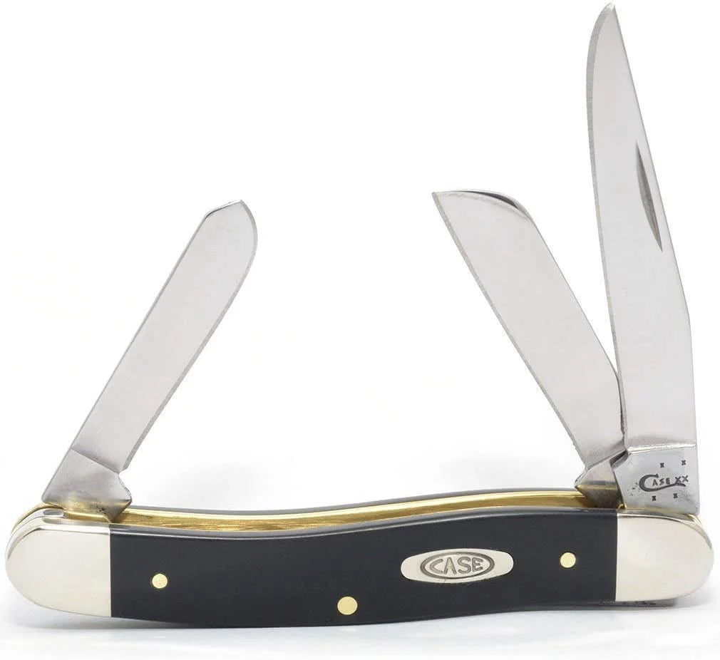 Pocket Knife Black Synthetic Medium Stockman B2676