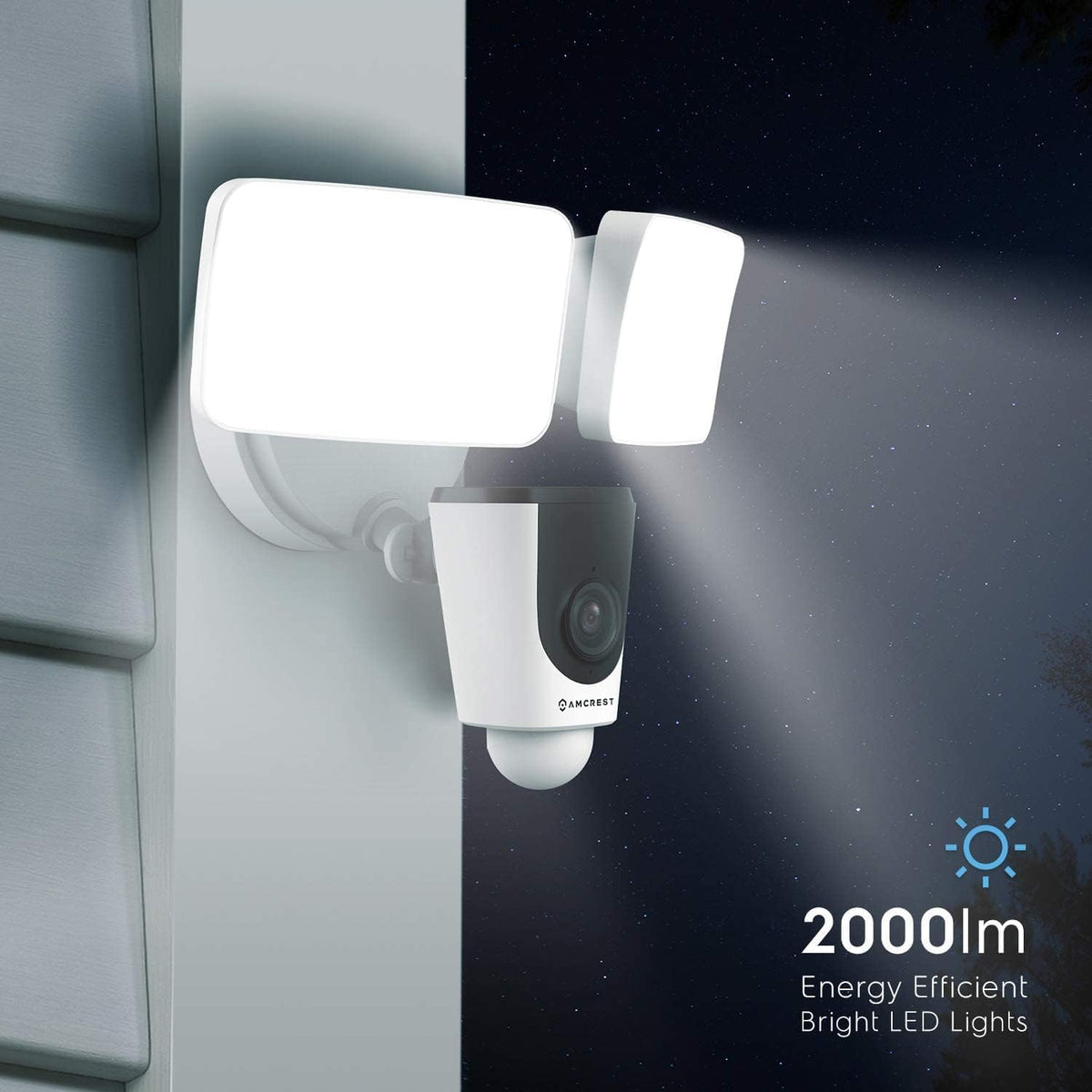 1080P Outdoor Wireless WiFi Floodlight Camera with Siren Alarm T848673