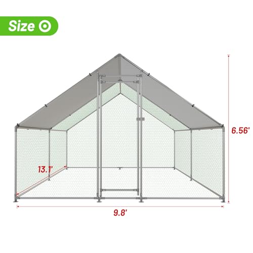 Large Metal Walk-in Chicken Coop with Anti-UV Cover C308