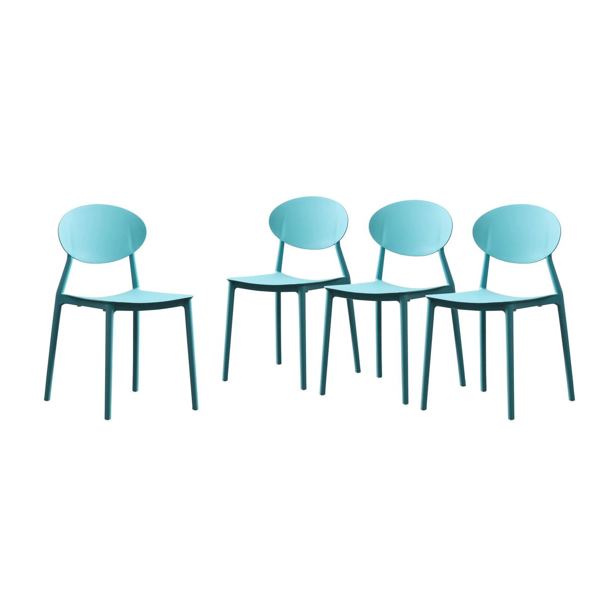 Teal Plastic Stacking Dining Chairs Set of 4 K872