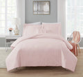 Pink Crochet Stripe 4-Piece Microfiber Comforter Set U963996