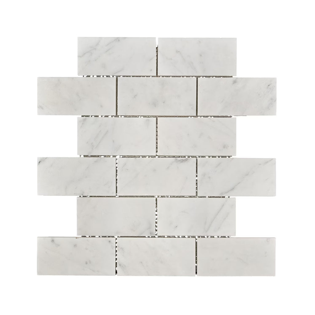 White Carrara Marble Rectangle Mosaic Floor and Wall Tile (Pack of 11) A62601