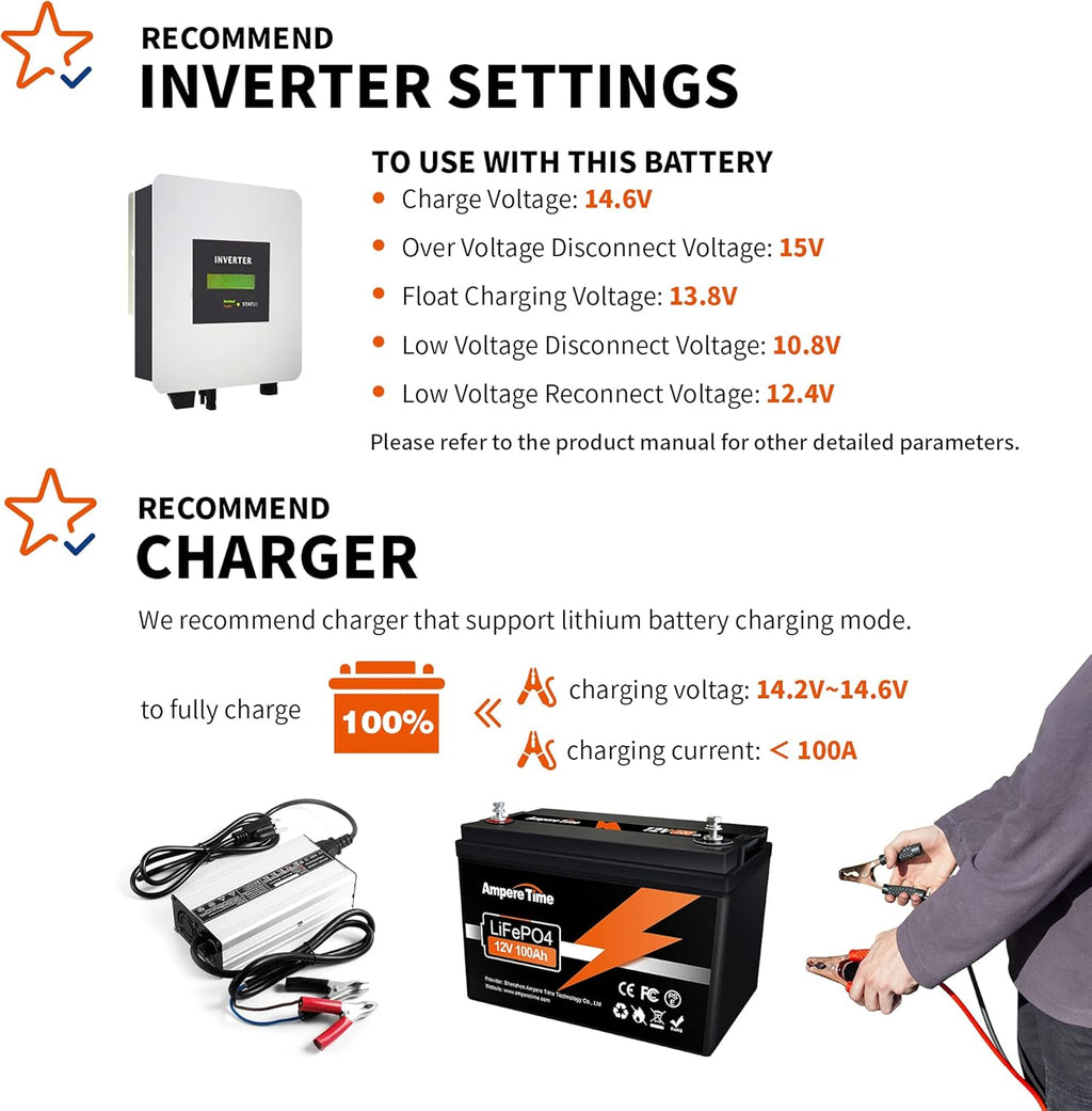 LiFePO4 Deep Cycle Battery 12V 100Ah with Built-in BMS G299