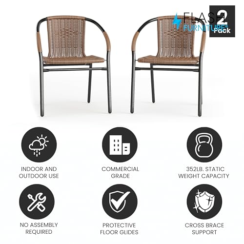4 Pack Beige Rattan Stack Chair D364267