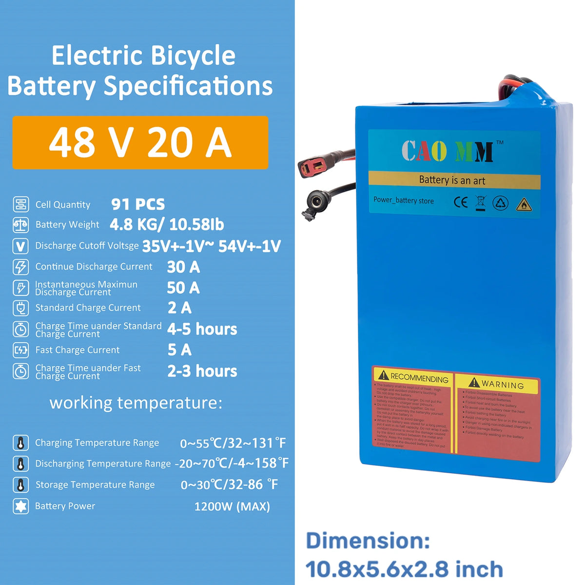 48V 10Ah Lithium Battery for Electric Bike Scooter L937