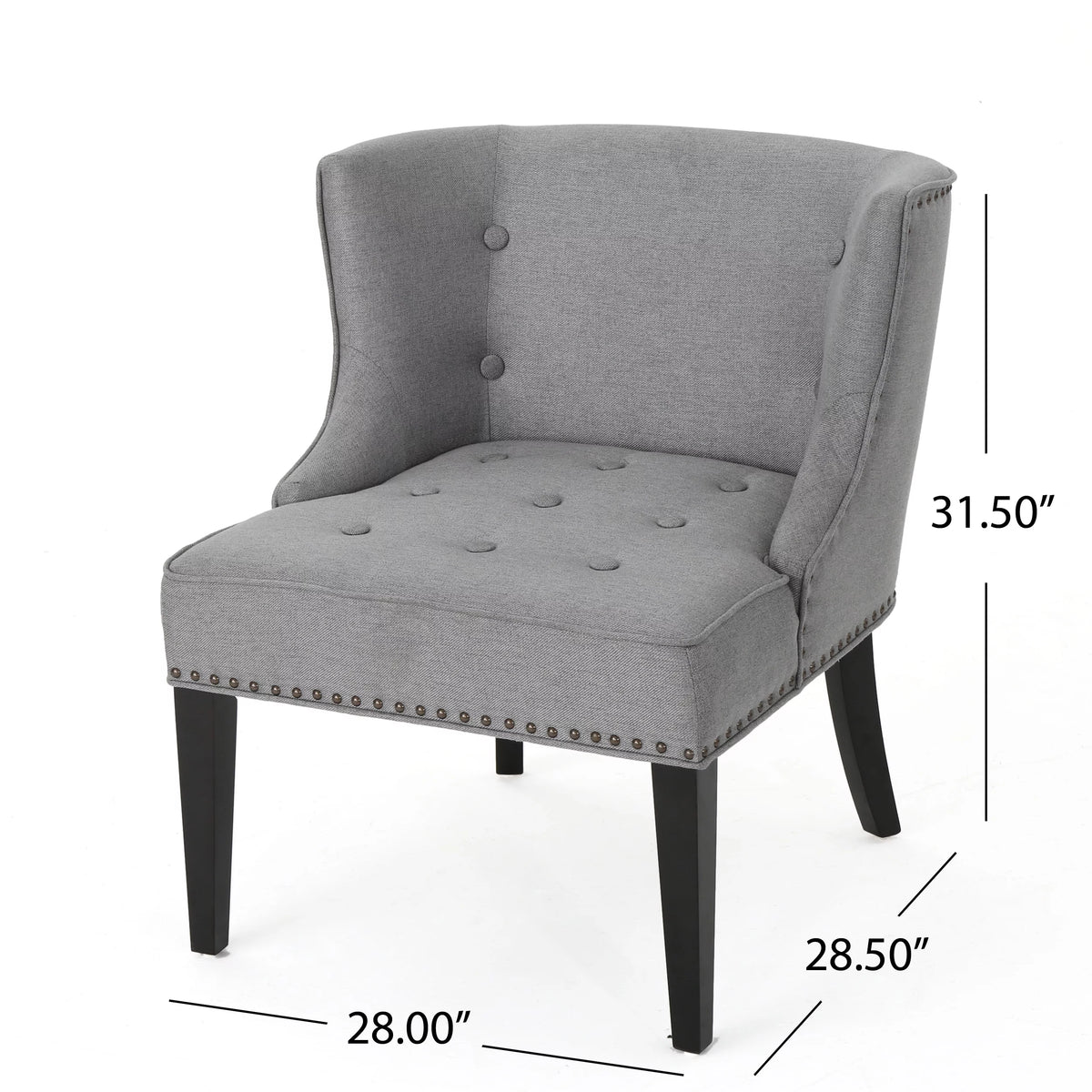 Gray Fabric Slipper Chair F70050