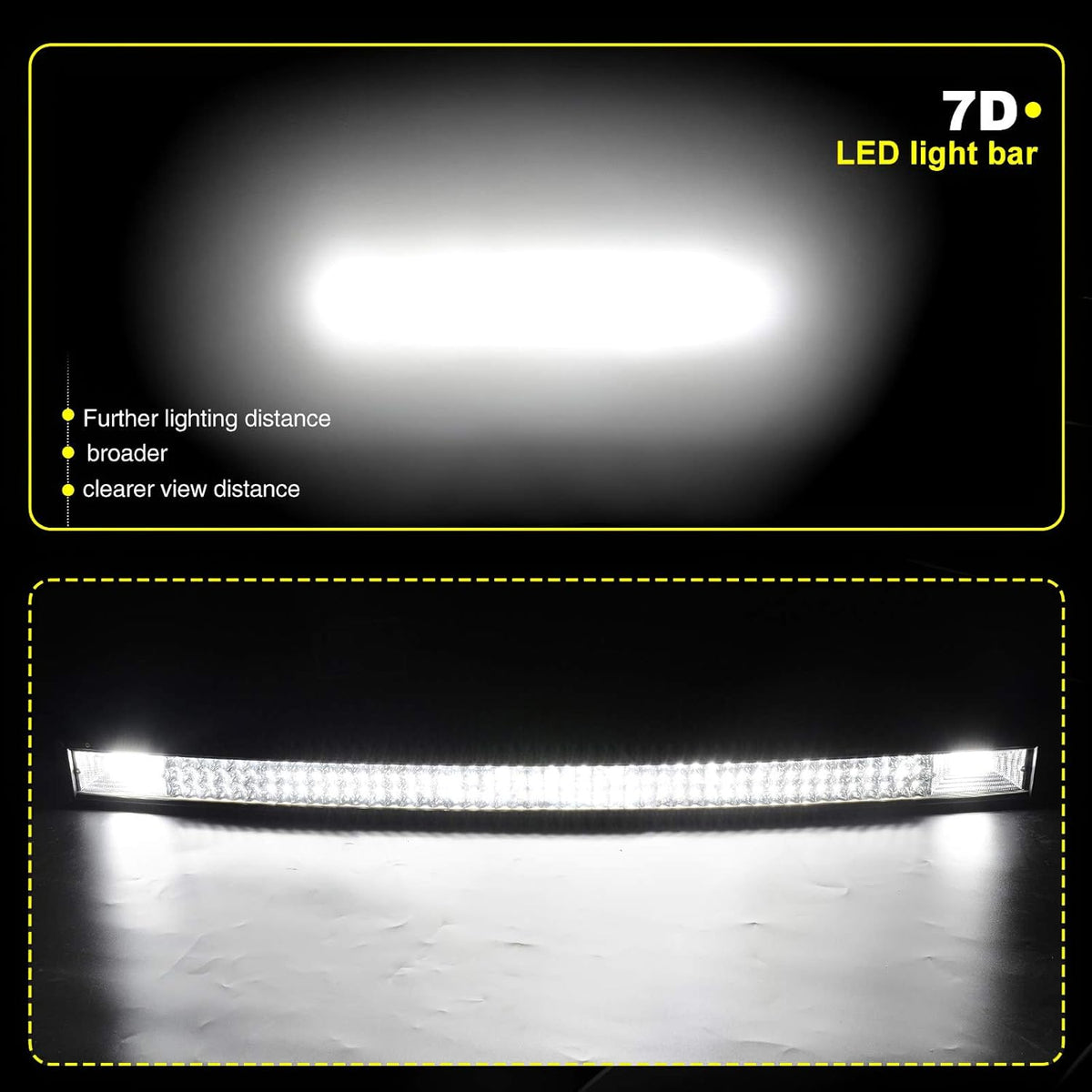 42" Curved LED Light Bar Triple Row 540W 54000LM Off Road Driving Light Pack of 2 C61993