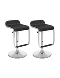 Adjustable Bar Stool with Footrest Set of 2 Black D58507