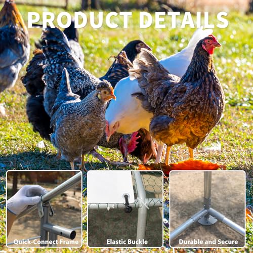 Large Metal Walk-in Chicken Coop with Anti-UV Cover C308