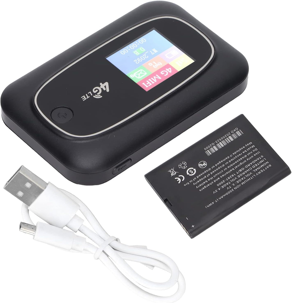 4G LTE Mobile WiFi Hotspot Router with SIM Card Slot, LED Display, Black, Pack of 2 A6782