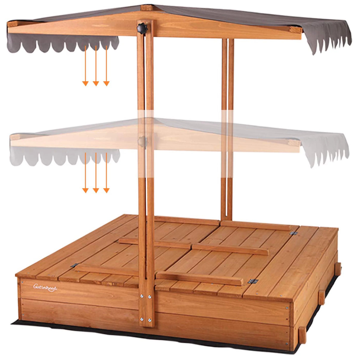 47'' Wooden Sandbox with Lid and Bench I2884