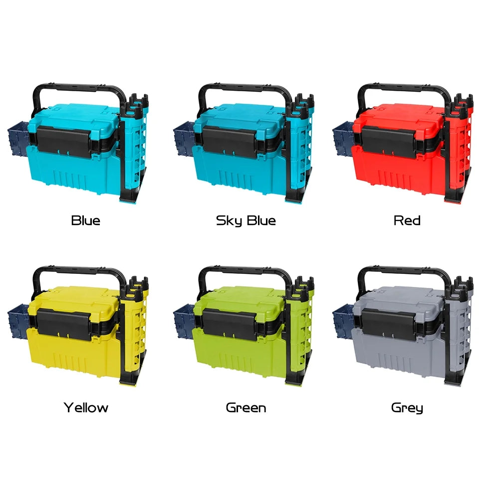 Travel Fishing Case Box with Rod Stands and Bottle Holder ABS Construction A6232
