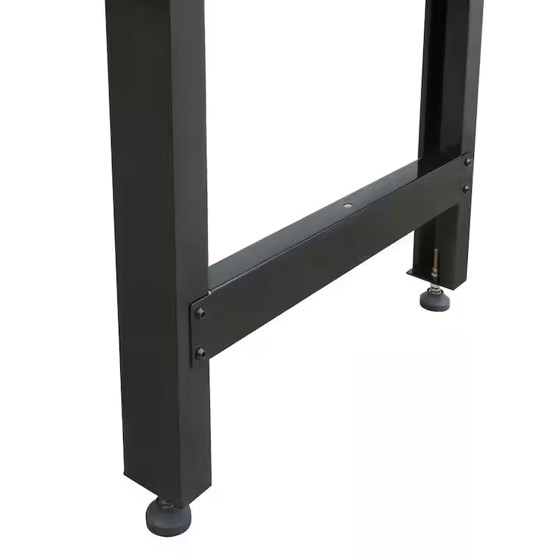 Solid Wood Top Workbench in Black W859102