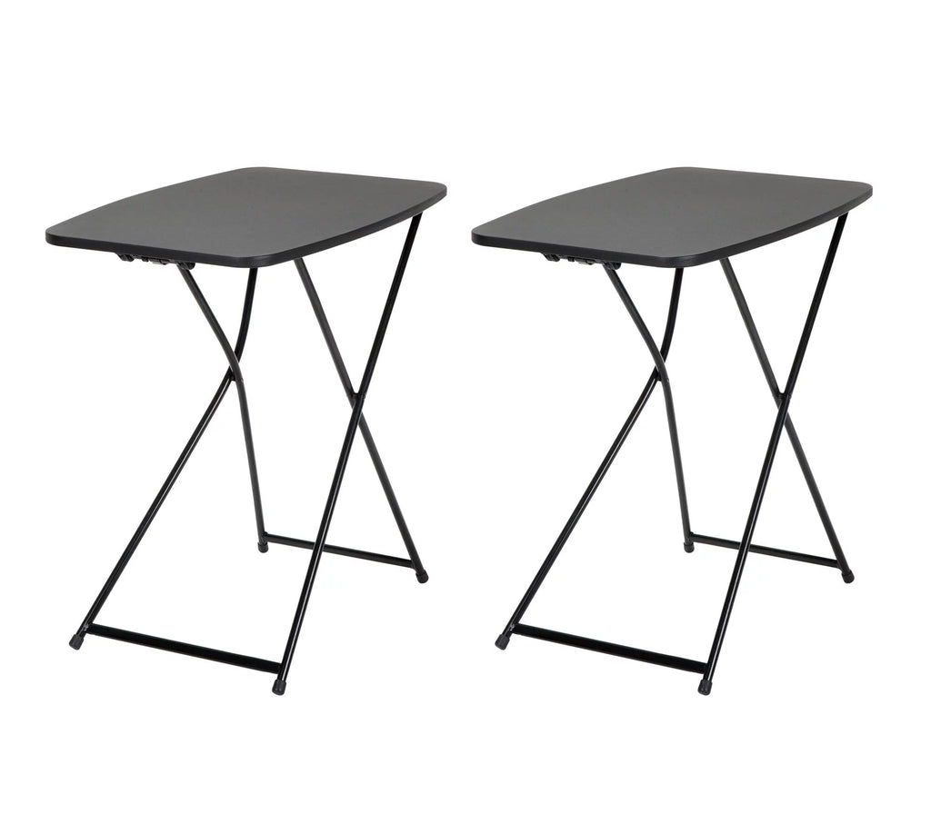 Black Adjustable Height Folding Table, 2 pack I5992