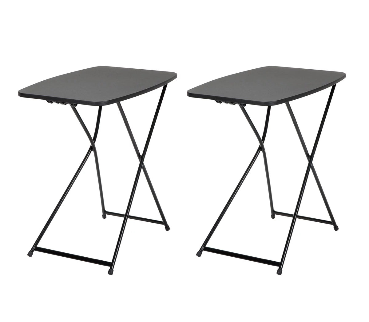 Black Adjustable Height Folding Table, 2 pack I5992