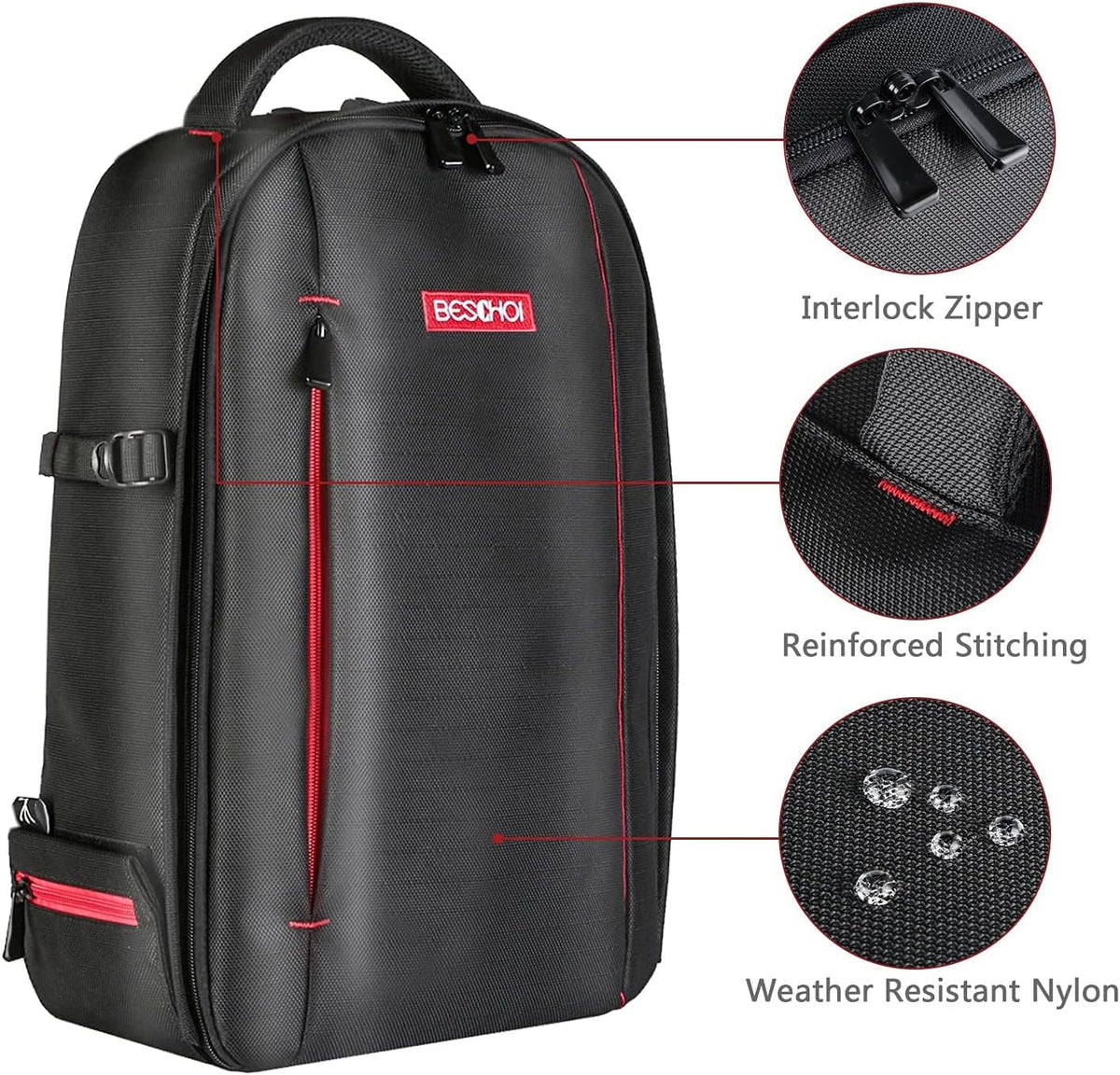 Black Large Waterproof DSLR Camera Backpack O49048
