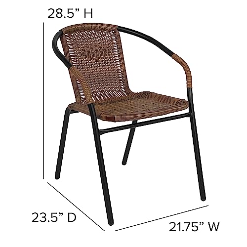 4 Pack Beige Rattan Stack Chair D364267
