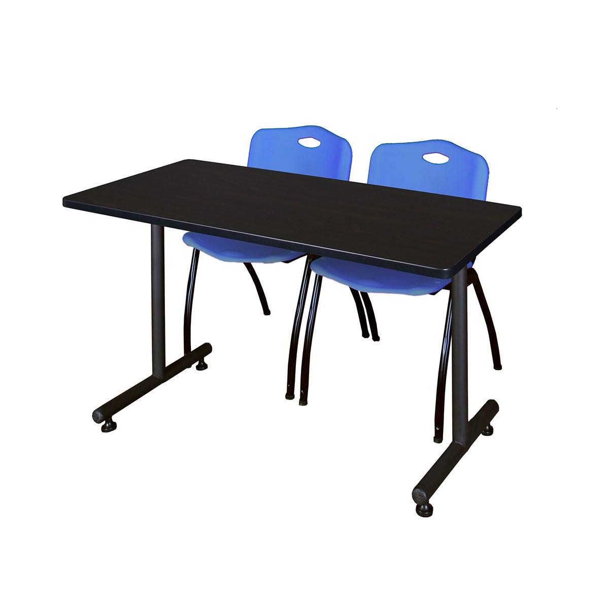 Beige Training Table with 2 Blue Stack Chairs S20244