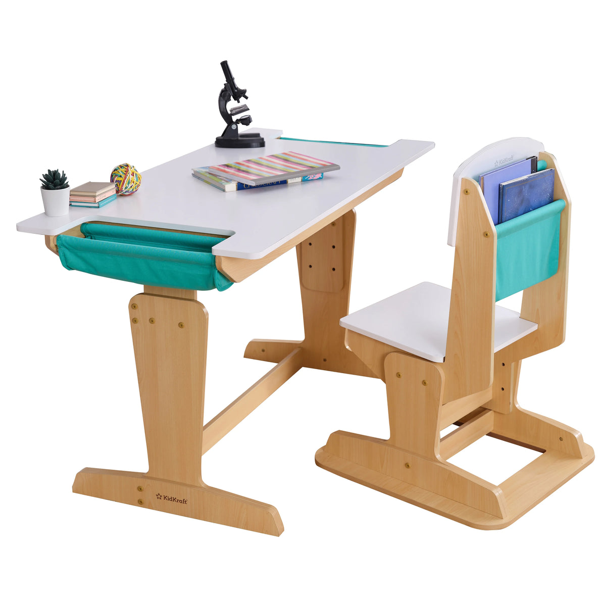 Adjustable Wooden Desk and Chair H459