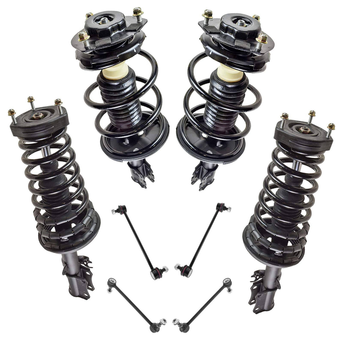 8 Piece Suspension Kit Strut & Spring Assemblies Sway Bar Links N304
