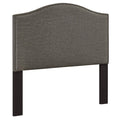 Gray Upholstered Camelback Full Queen Panel Headboard V98550