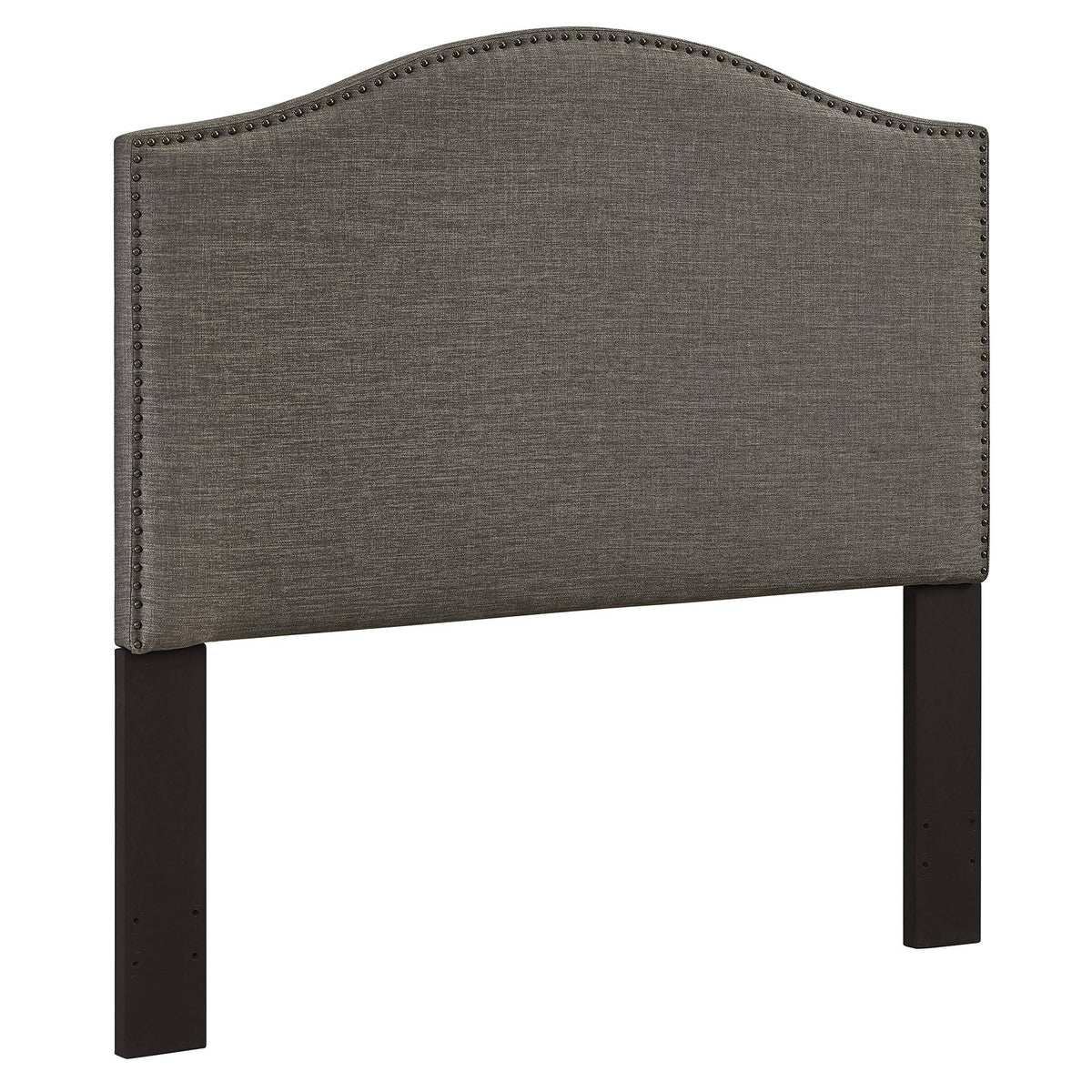 Gray Upholstered Camelback Full Queen Panel Headboard V98550