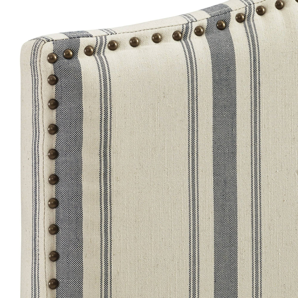 Gray Upholstered Camelback Full Queen Panel Headboard V98550
