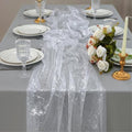 10 Pcs Black & Gold Sheer Chiffon Table Runner 120 Inch Z53515