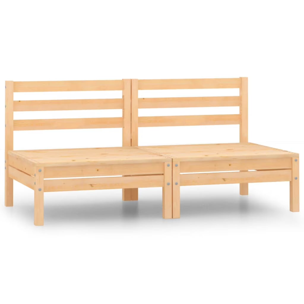 Solid Wood Pine Patio Sofas 2 pcs G851
