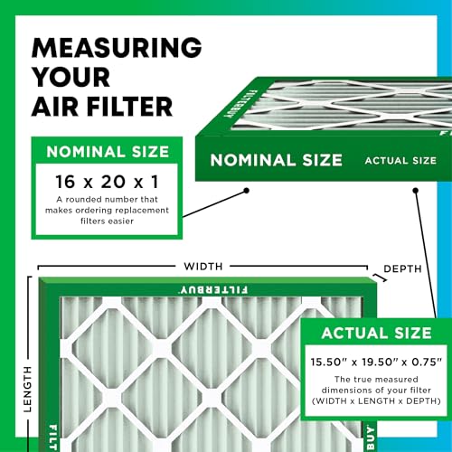 16x20x1 MERV 8 Pleated HVAC Air Filter 4-Pack K483