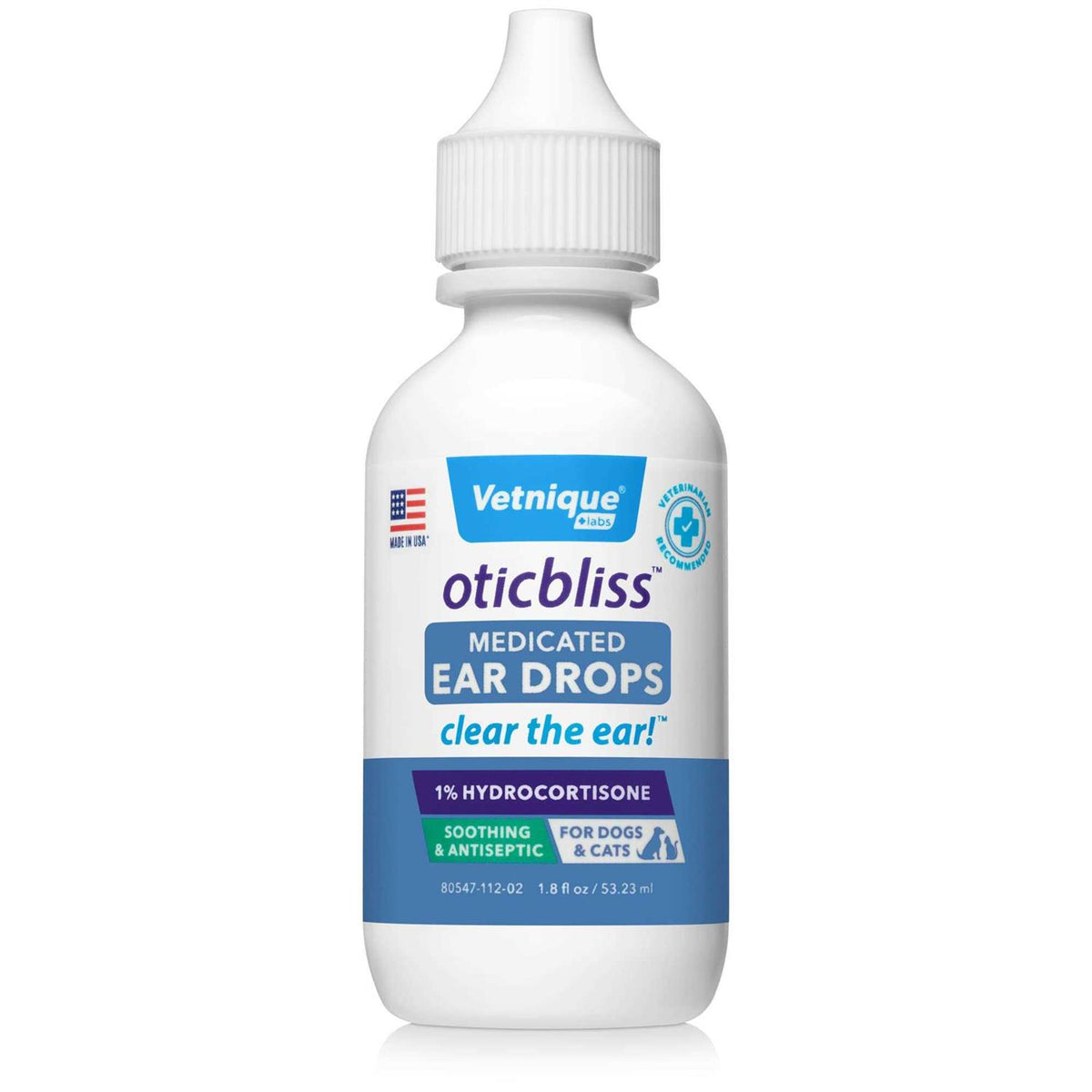 Medicated Ear Drops for Dogs & Cats with Hydrocortisone B256