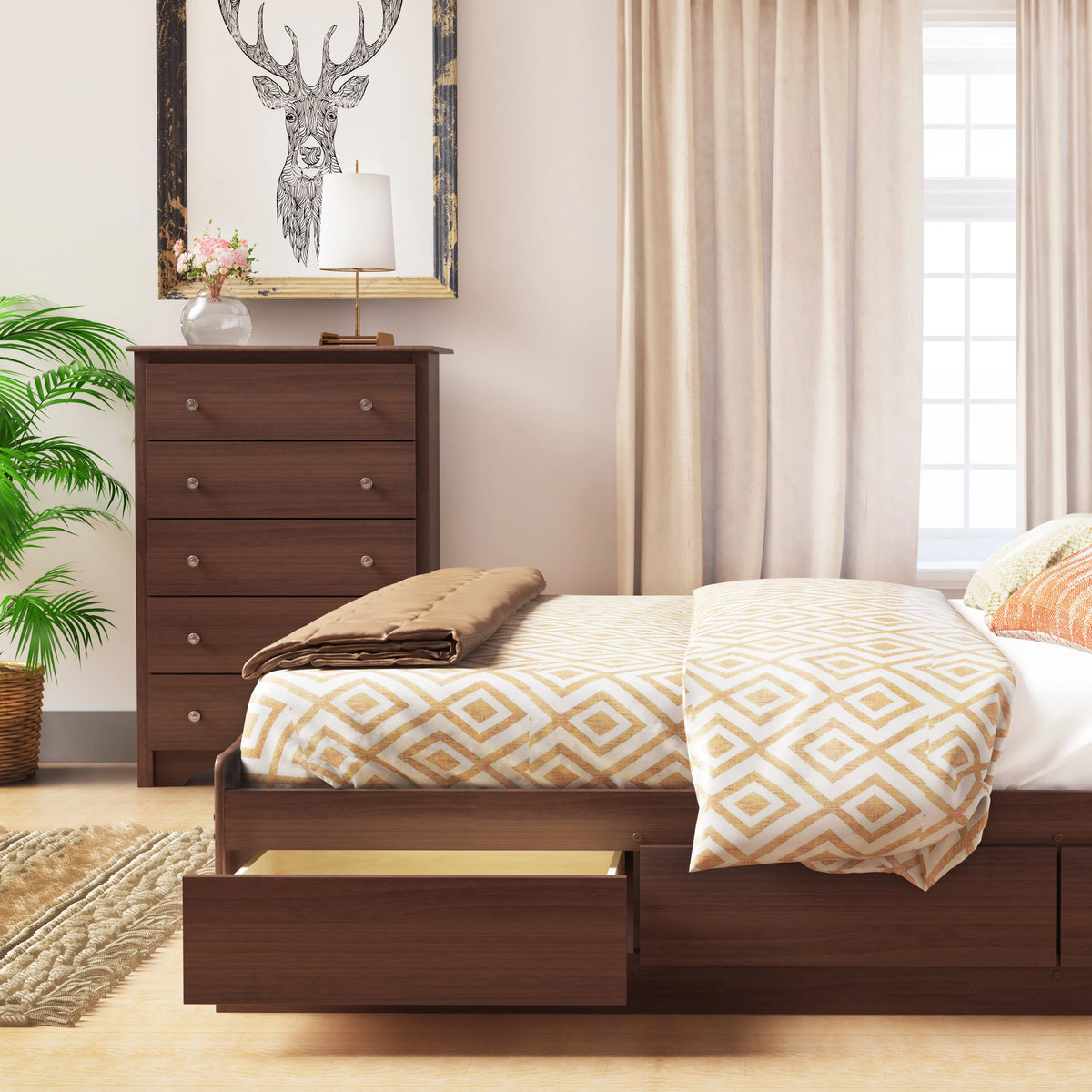 Cherry 5-Drawer Dresser D203767