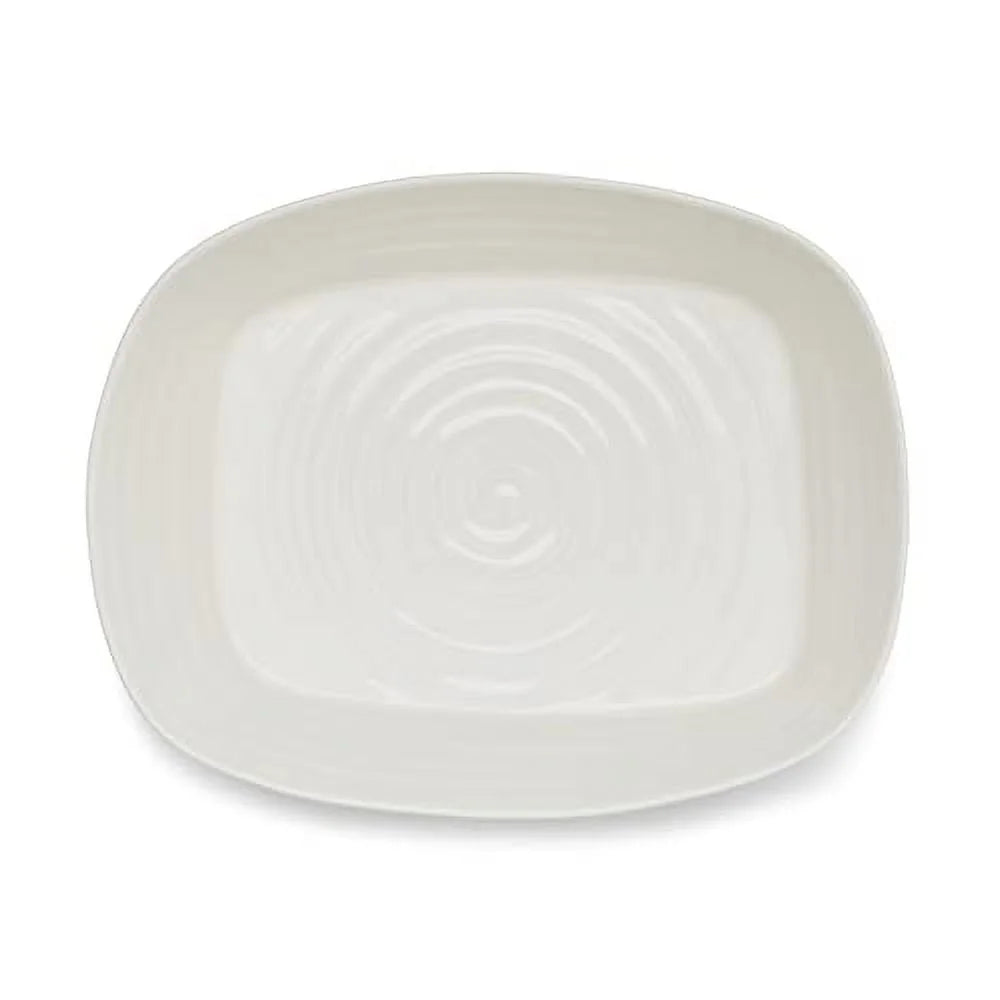 White Rectangular Lasagna Pan 11.5 X 9.5 Inch Porcelain O85517