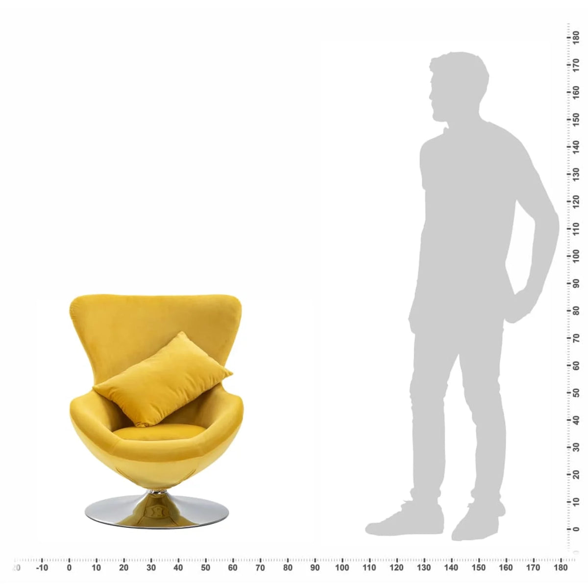 Swivel Egg Chair with Cushion Yellow F512512