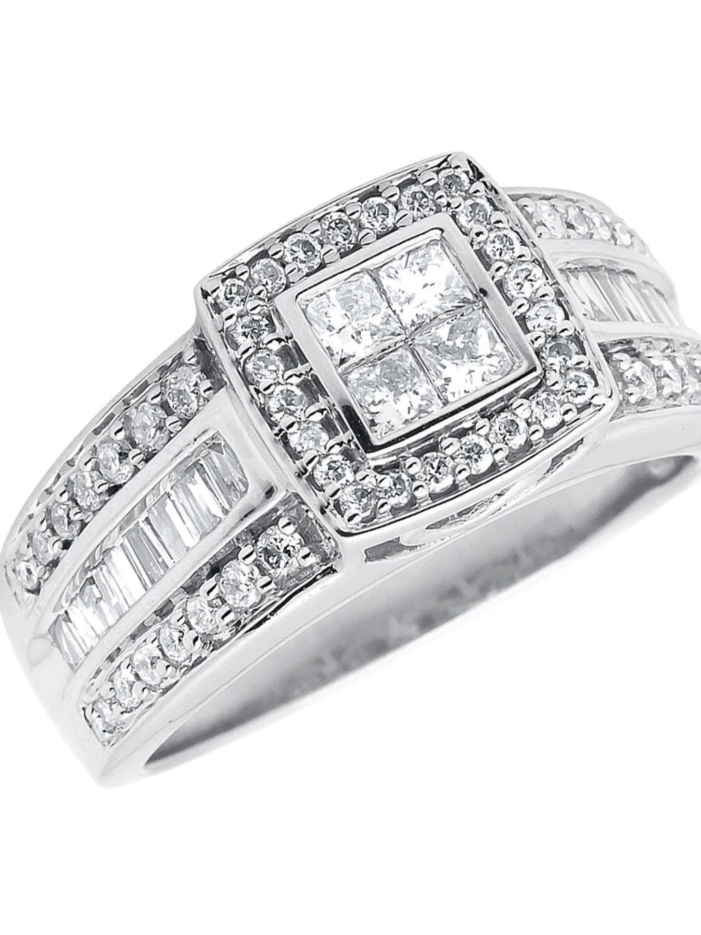 10k White Gold Princess Diamond Engagement Ring E211098