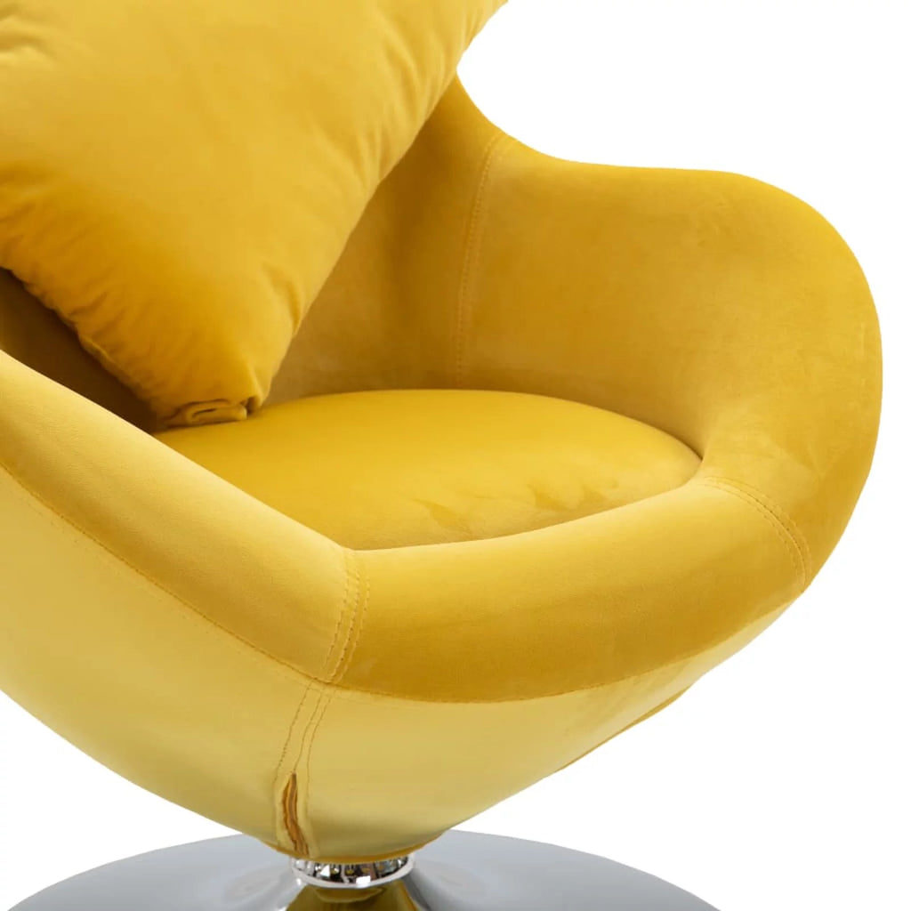 Swivel Egg Chair with Cushion Yellow F512512