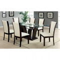 Dark Cherry & White 7pcs Dining Room Set Q297066