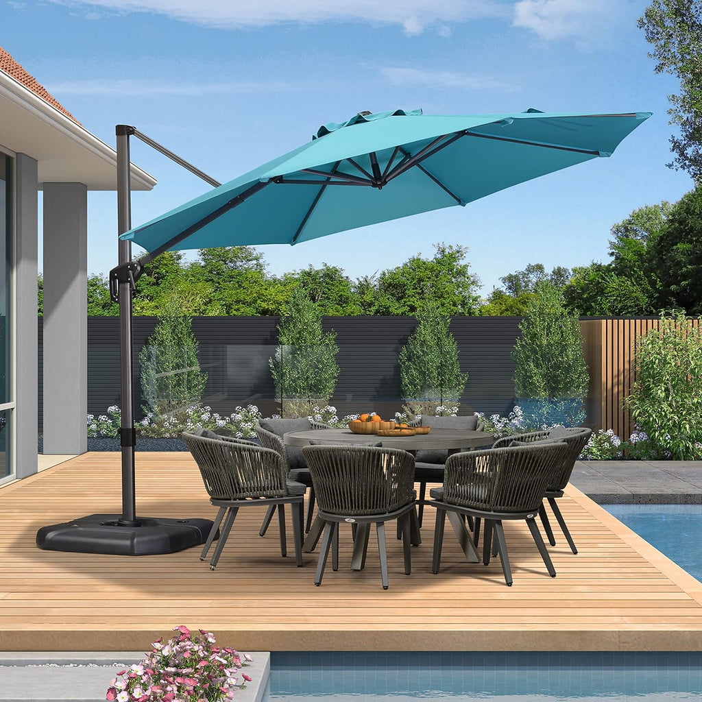 Grey 8 Feet Aluminum Cantilever Square Patio Umbrella K559