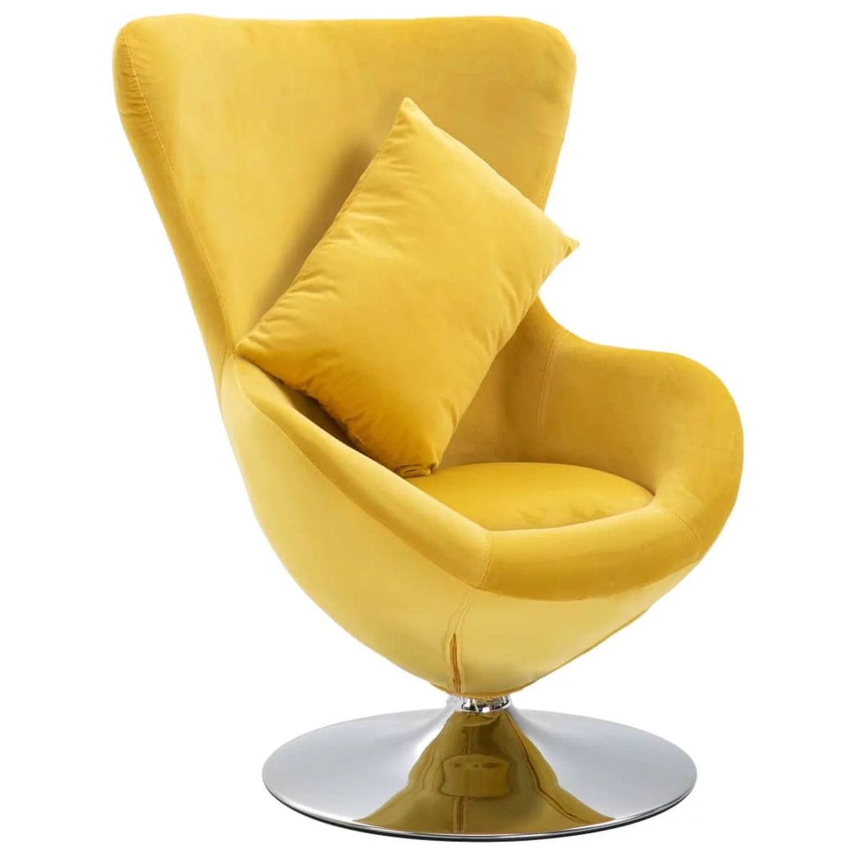 Swivel Egg Chair with Cushion Yellow F512512